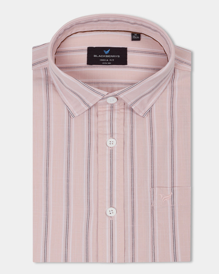 Peach Stripe Shirt - Lekor
