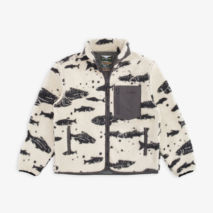 Pendleton Jacquard Sherpa Fleece - Salmon Falls White