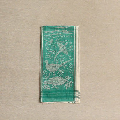 Pheasant jacquard tea towel c. 1940