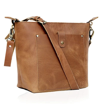 PHOENIX BUFFALO LEATHER TOTE -TAN