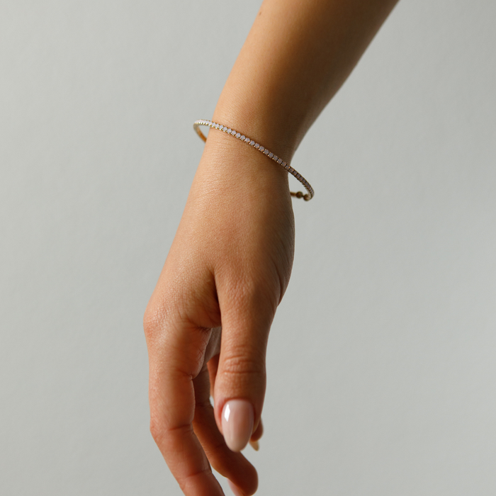 Pink Opal Classic Crystal Bangle