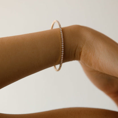 Pink Opal Classic Crystal Bangle