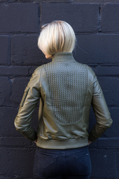 Piper leather bomber Jacket