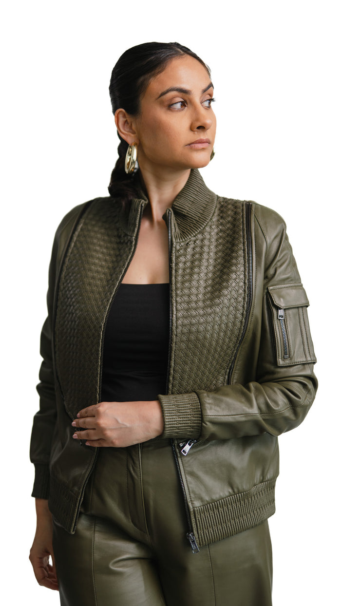 Piper leather bomber Jacket