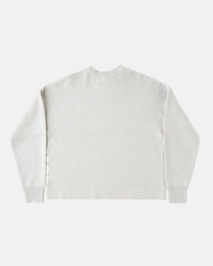 POISON KNIT COOL GREY - light grey scorpion knit sweater, back view - Cold Culture