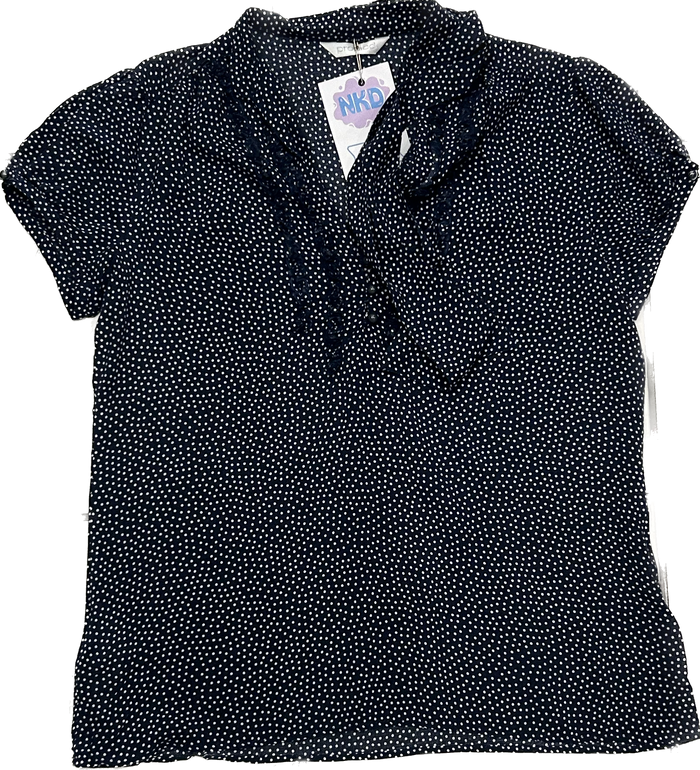 Polka Dot Blue and White Top with Bow Ability