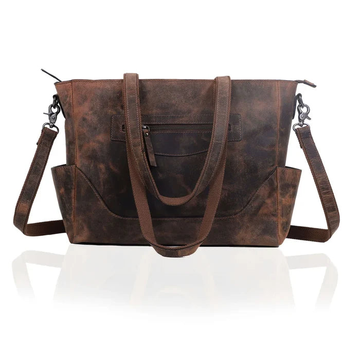 Portland Buffalo Leather Almost Perfect Tote Bag - Vintage Brown