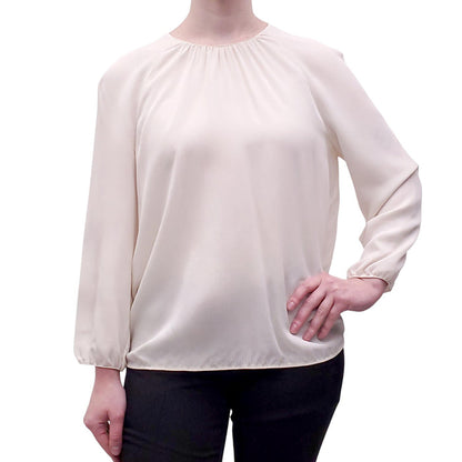 PRADA CREAM SILK BLOUSE - SIZE 38