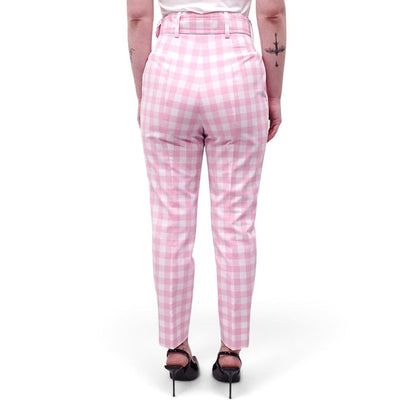 PRADA PINK AND CREAM PLAID PANT - SIZE 36