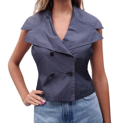 PRADA VEST WITH LARGE LAPEL DETAIL - SIZE 42