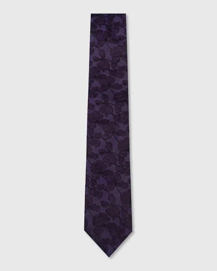 Purple Silk Jacquard Tie - Willis