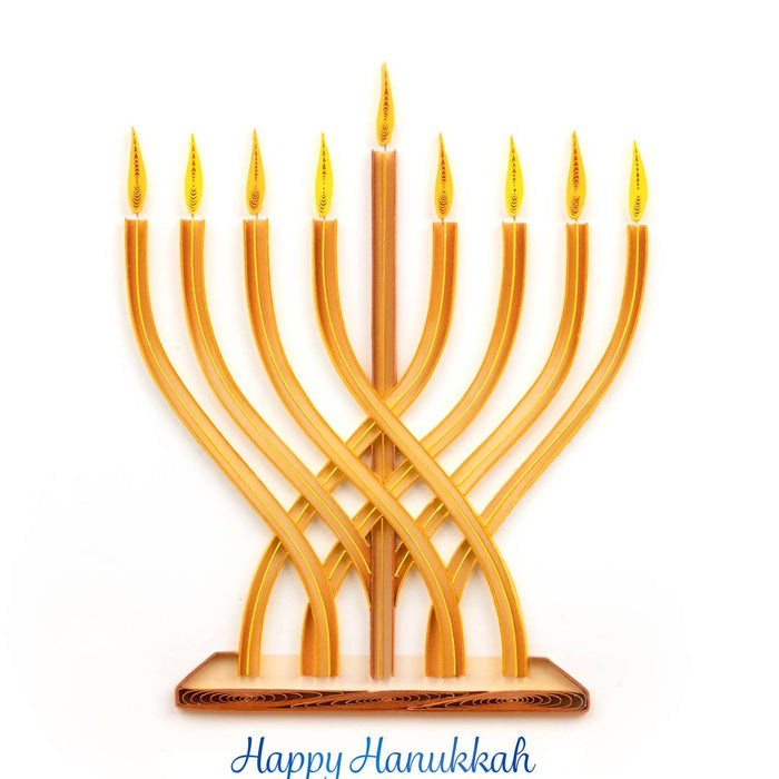 Quilled Modern Menorah Hanukkah Card