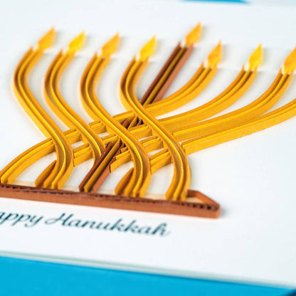 Quilled Modern Menorah Hanukkah Card