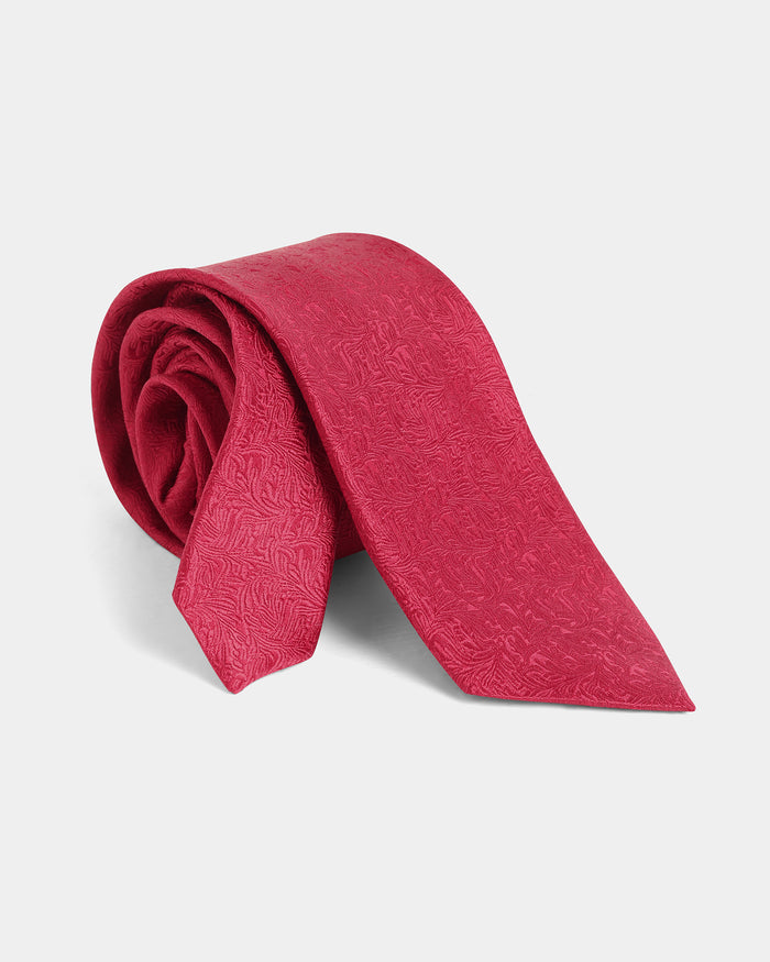 Red Silk Printed Tie - Waylan