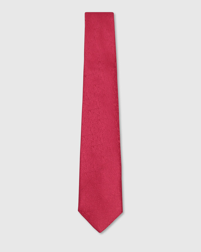 Red Silk Printed Tie - Waylan