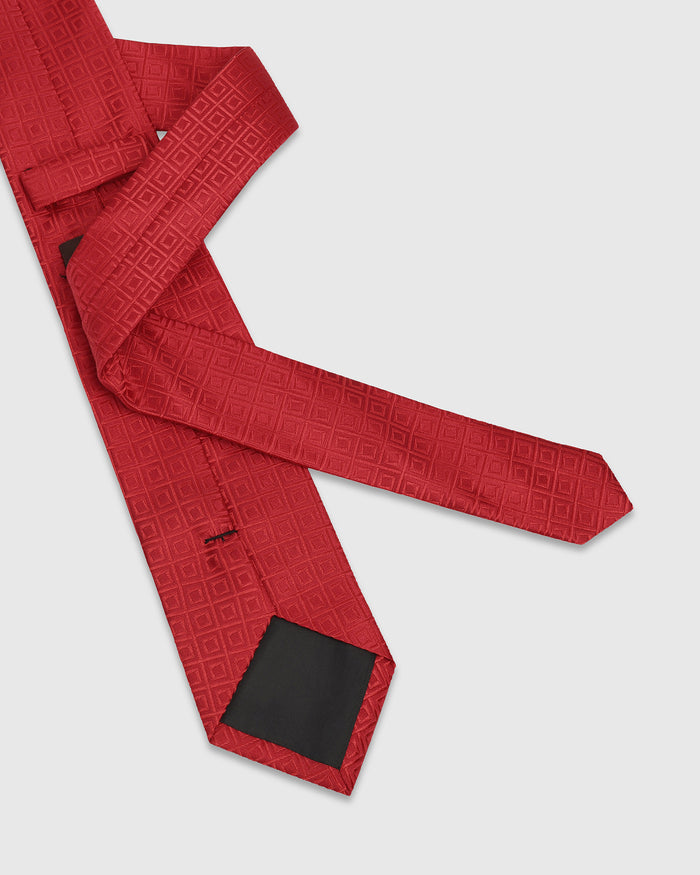 Red Silk Printed Tie - Wolcott