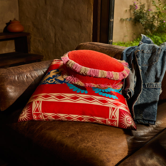 Reese Round Cushion - Poppy Feather Insert