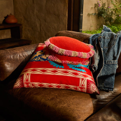 Reese Round Cushion - Poppy Feather Insert