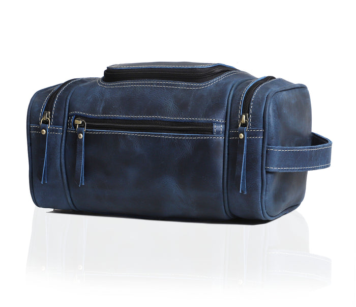 Rio Grande Leather Toiletry & Large Dopp Kit - NAVY