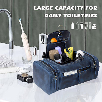 Rio Grande Leather Toiletry & Large Dopp Kit - NAVY