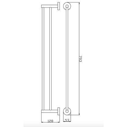 Novara 750 mm Double Towel Rail - Acqua Bathrooms