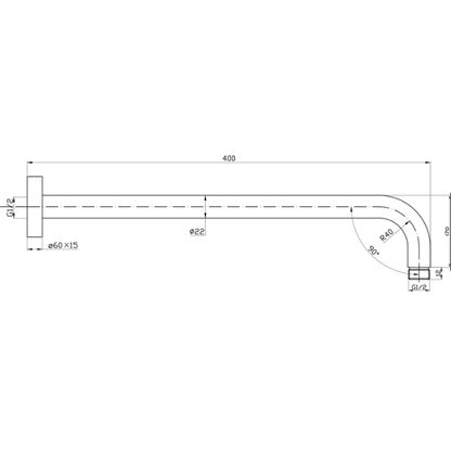 Novara Round Shower Extension Arm - Acqua Bathrooms