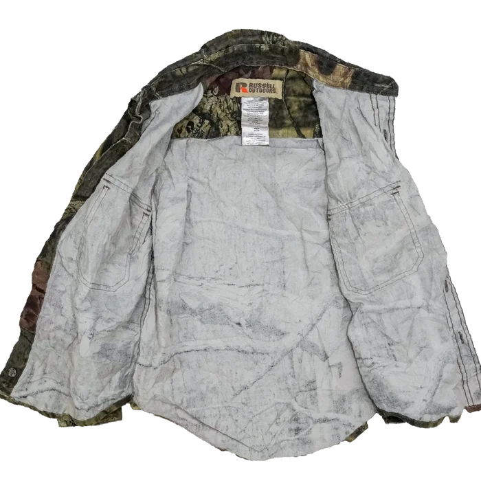 Russell Outdoors Mossy Oak Break Up Camo Kids Field Shirt - Medium - Army & Outdoors - Field Shirts