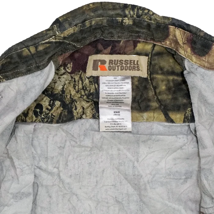 Russell Outdoors Mossy Oak Break Up Camo Kids Field Shirt - Medium - Army & Outdoors - Field Shirts