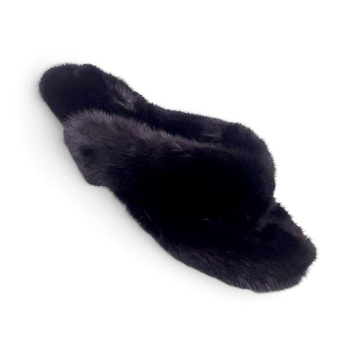 SAINT LAURENT FUR SANDALS - SIZE 39