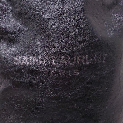 SAINT LAURENT LEATHER LOGO BUCKET BAG
