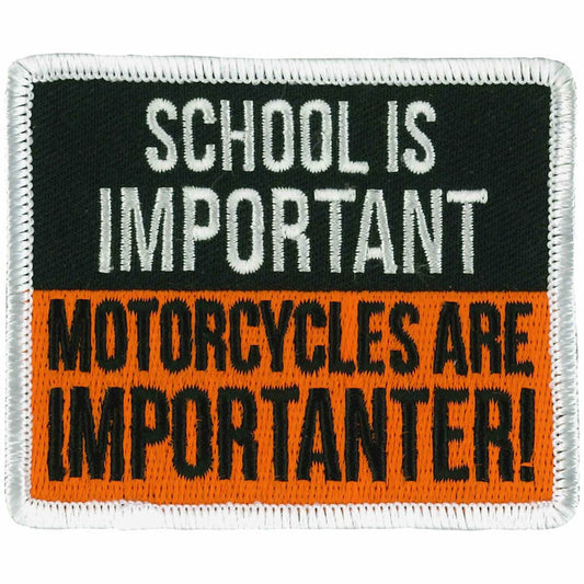 School Is Important Patch: Iron-On Sew-On Patch - 3" x 3"