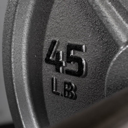 45 LB Single Cast Iron Olympic Plate