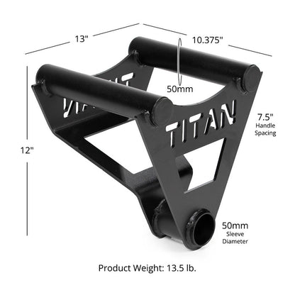Fat Grip Parallel Landmine Handle - TITAN laser-cut logo