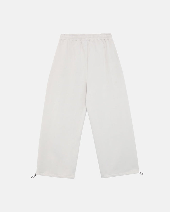 SCRIPT SWEATPANTS LIGHT GREY - light grey script print sweatpants, back view - Cold Culture