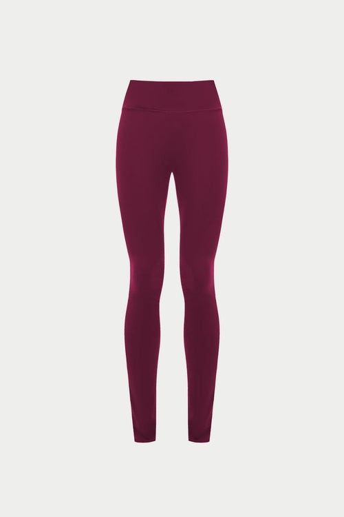 SCULPTING STRETCH EMBLEM LEGGINGS - PLUM