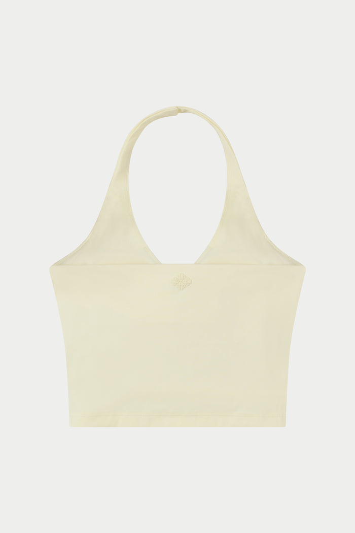 SCULPTING STRETCH HALTERNECK TOP - YELLOW
