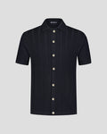 Southern Gents Cable Knit Polo -  Black