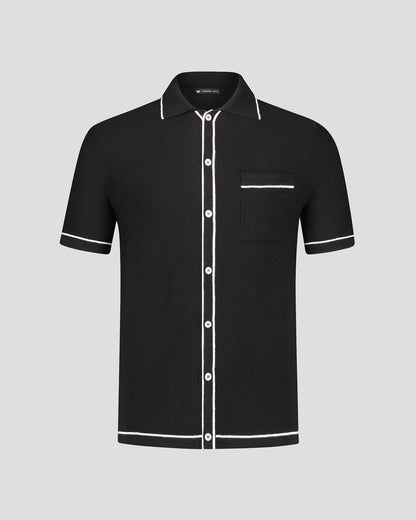 Southern Gents Knit Polo - Tipped Black