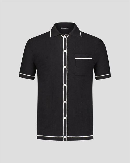 Southern Gents Knit Polo - Tipped Black