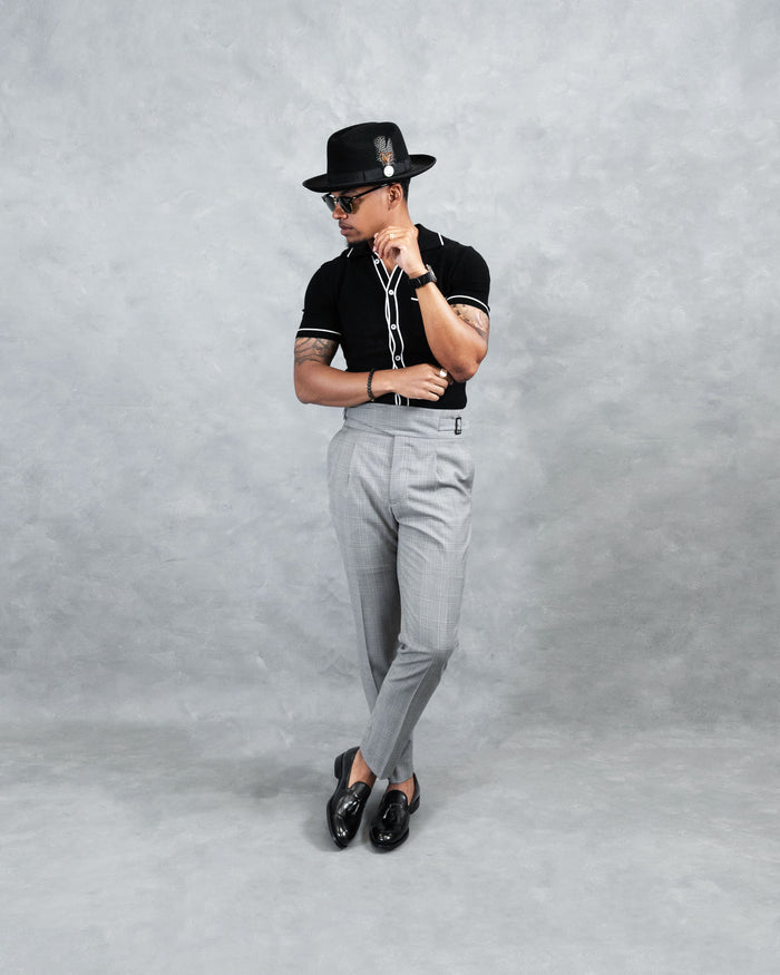 Southern Gents Knit Polo - Tipped Black