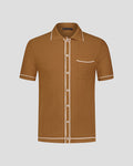 Southern Gents Knit Polo - Tipped Brown