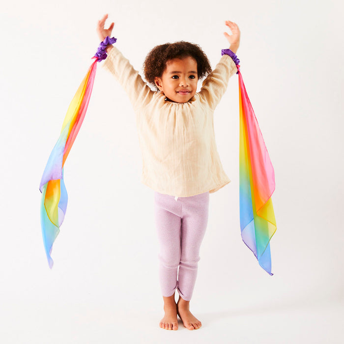 Silk Wrist Streamers - Rainbow