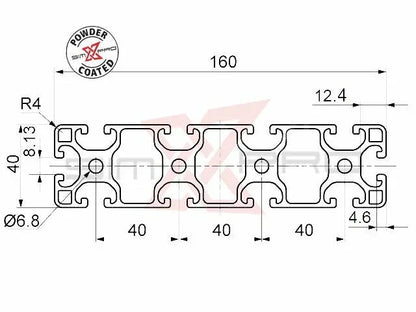 SimXPro 40x160 Profile Black - Sim Race Webshop B.V.