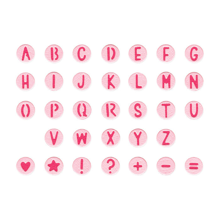 Sizzix - Thinlits Die Set - Letters by Shell - Alphabet Beads. (34pk) Available at Embellish Away located in Bowmanville Ontario Canada.