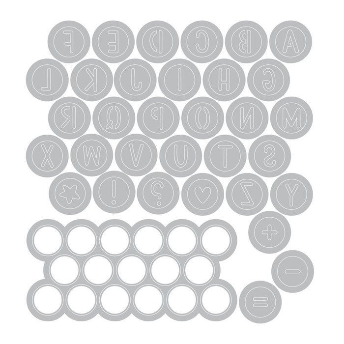 Sizzix - Thinlits Die Set - Letters by Shell - Alphabet Beads. (34pk) Available at Embellish Away located in Bowmanville Ontario Canada.
