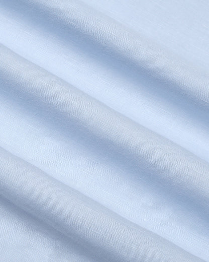 Sky Blue Linen Solid Shirt - Cleo