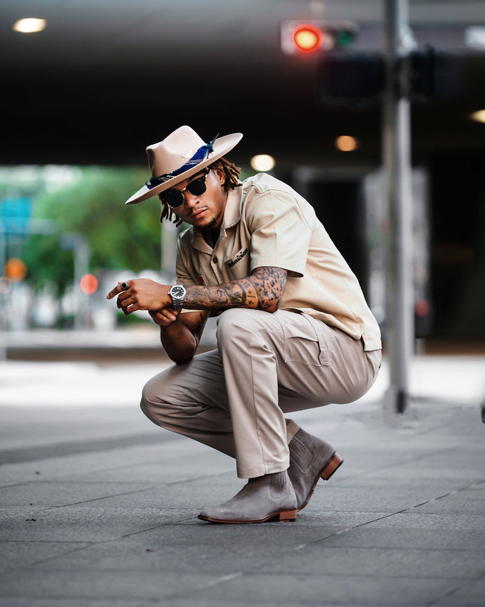 Southern Gents Damien Stacked Heel Chelsea Boot - Grey