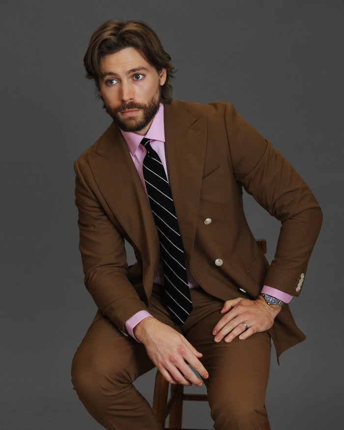 Southern Gents Double Breasted Blazer - Tobacco Brown