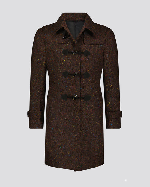 Southern Gents Duffle Coat - Brown Donegal Herringbone