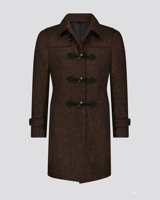 Southern Gents Duffle Coat - Brown Donegal Herringbone